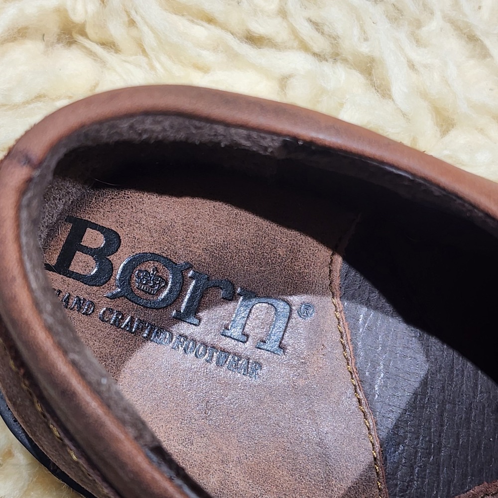Børn Men's Brown Leather Oxford Shoes Size 8.5 M Cap Toe Lace Up Handcrafted Com - Picture 7 of 8